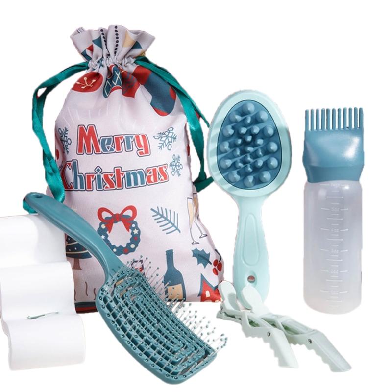 6 Pcs Hair Brush Set Christmas Hair Comb Set Double Side Scalp Massage Comb Hair Styling Comb Hairdressing Comb 1