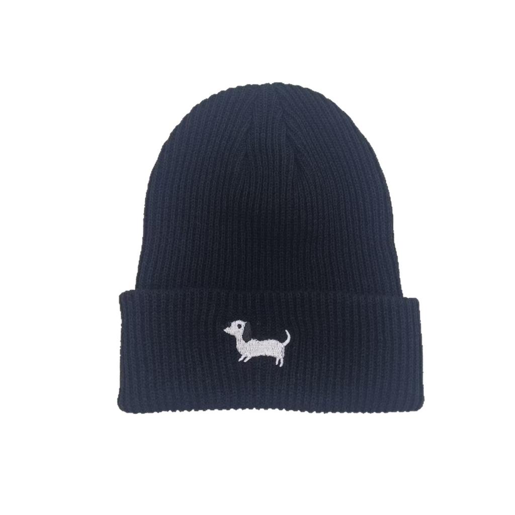 Winter Warm Knit Hat, Korean Style Puppy Embroidery Knit Hat, Men's and Women's Warm Cute Pullover Hat