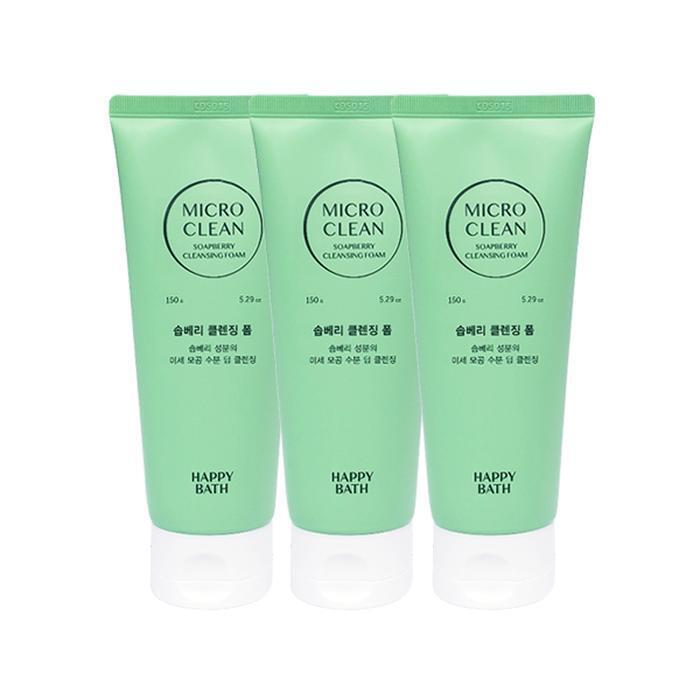 HAPPY BATH Micro Clean Soapberry Cleansing Foam 150g x3 (15237703)