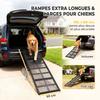 Folding Dog Ramp, Steel, Non-Slip Surface, Load 180 kg, 191 x 50 x 4 cm, Black