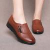 Women's Spring/Autumn Simple Soft-soled PU Leather Shoes for Middle-aged and Elderly People, Plain Color, Low-cut, Everyday Shoes