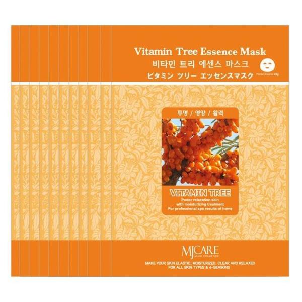 [100 Sheets] Vitamin Skin Transparency Nourishing Vitality Essence Mask Pack (6514352A) basic