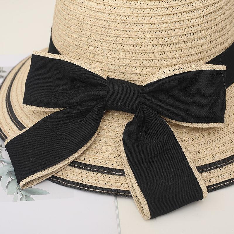 Sommer Sommer Eltern-Kind Strohhut Damen Blumenkranz Schleife Eimerhut Mädchen Outdoor Strand Reise Sonnenschutz Sonnenhüte