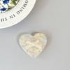Iridescent Heart Rhinestone Phone Holder: Shell Pattern Magnetic Airbag Support Ring