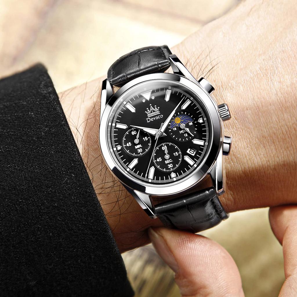 Herrenarmbanduhr, Herren-Businessuhr, Armbanduhr, Lederband, Herrenmode, wasserdicht, Kalenderanzeige, leuchtende Herrenuhr, bestes Männergeschenk