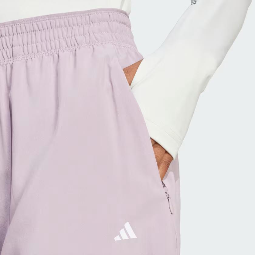 Adidas Training Pants Solid Color Logo Knit Sports Pants Women Pants Purple IT9172