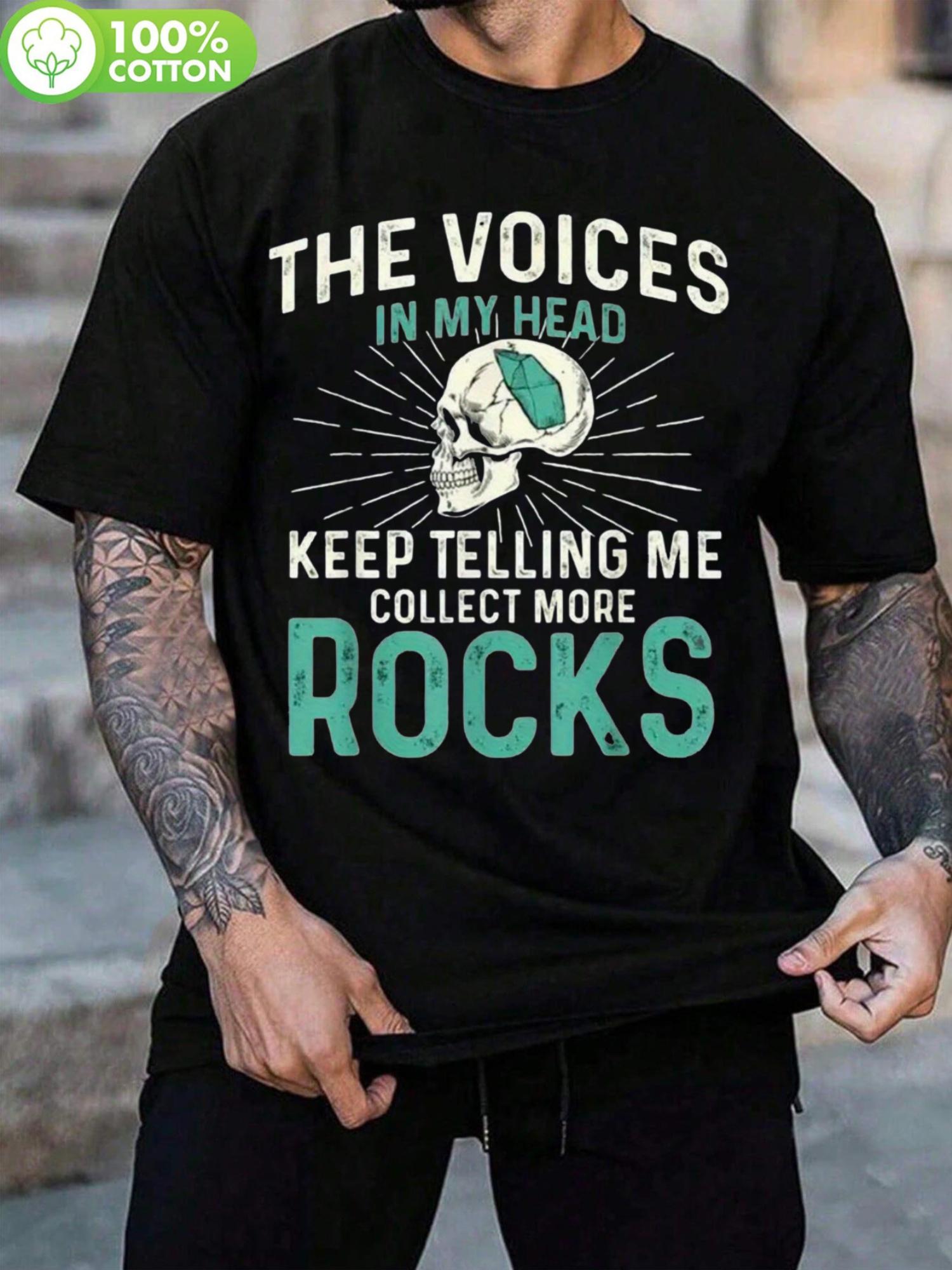 100% Cotton Graphic Print T-shirt - Skull & Bold Text Design XXXXL