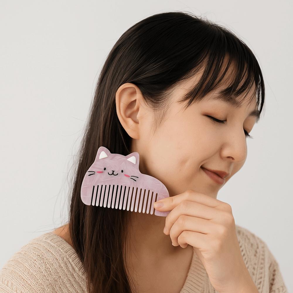 Wide Toothed Makeup Comb Lovely Hairdressing Comb Portable Acetate Comb  Women