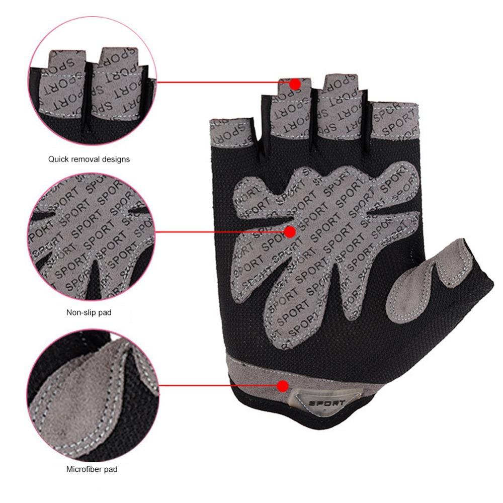 1 Pair Breathable Half Finger Gloves Non-Slip Cycling Gloves Fitness Gloves Gym Training