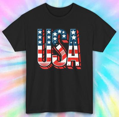 Patriotisches USA Flaggen T-Shirt | Amerikanischer Stolz Grafik T-Shirt S-5XL