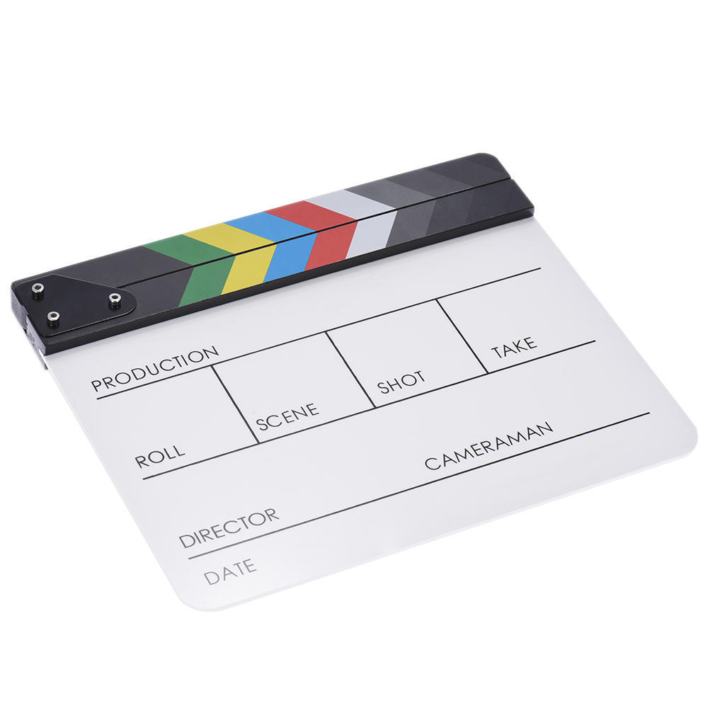 10  * 12    24.5 * 30cm Acrylic Dry Erase Clapboard Clap stick Clapper Board Slate for Film Movie Cut Action Scene