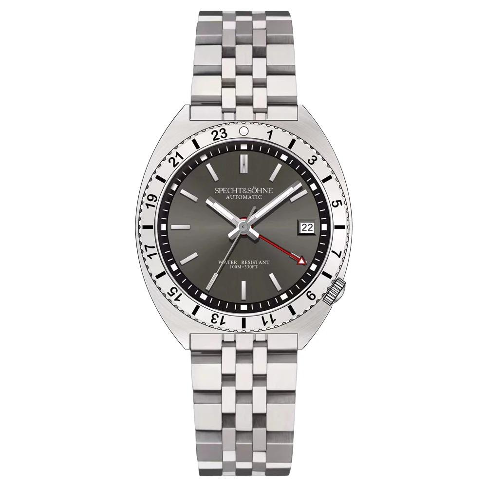 Новий модний чоловічий годинник GMT Rotation Sapphire Crystal Rotation Bezel Steel Японія NH35 Чоловічий механічний годинник Relojes Hombre