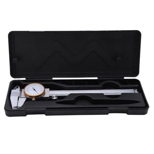 Walfront Dial Caliper 0-150mm 0.02mm Vernier Caliper Steel Impact Resistant Adjustable Caliper Measuring Tool with Depth Rod, Industrial Tool