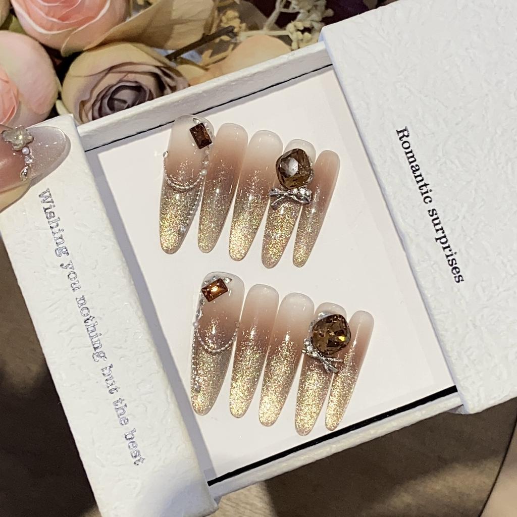 Golden Flash Gradient Alloy Chain Pearl Generous Diamond Solomon's Love Wear