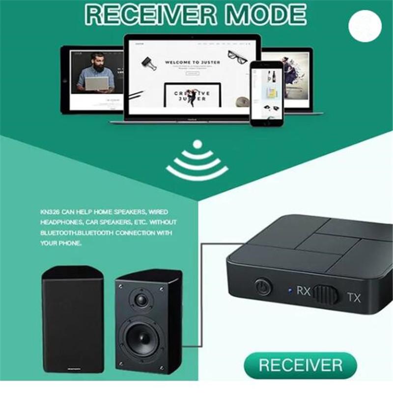 2 IN 1 Bluetooth5.0 Receiver and Transmitter Wireless Bluetooth Adapter Audio Music Receiver Adapter With 3.5MM AUX For Home TV MP3 PC