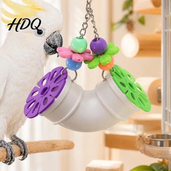Chew-resistant Bird Toy Parrot Foraging Tube Toy Chewing Enrichment Cage Accessories