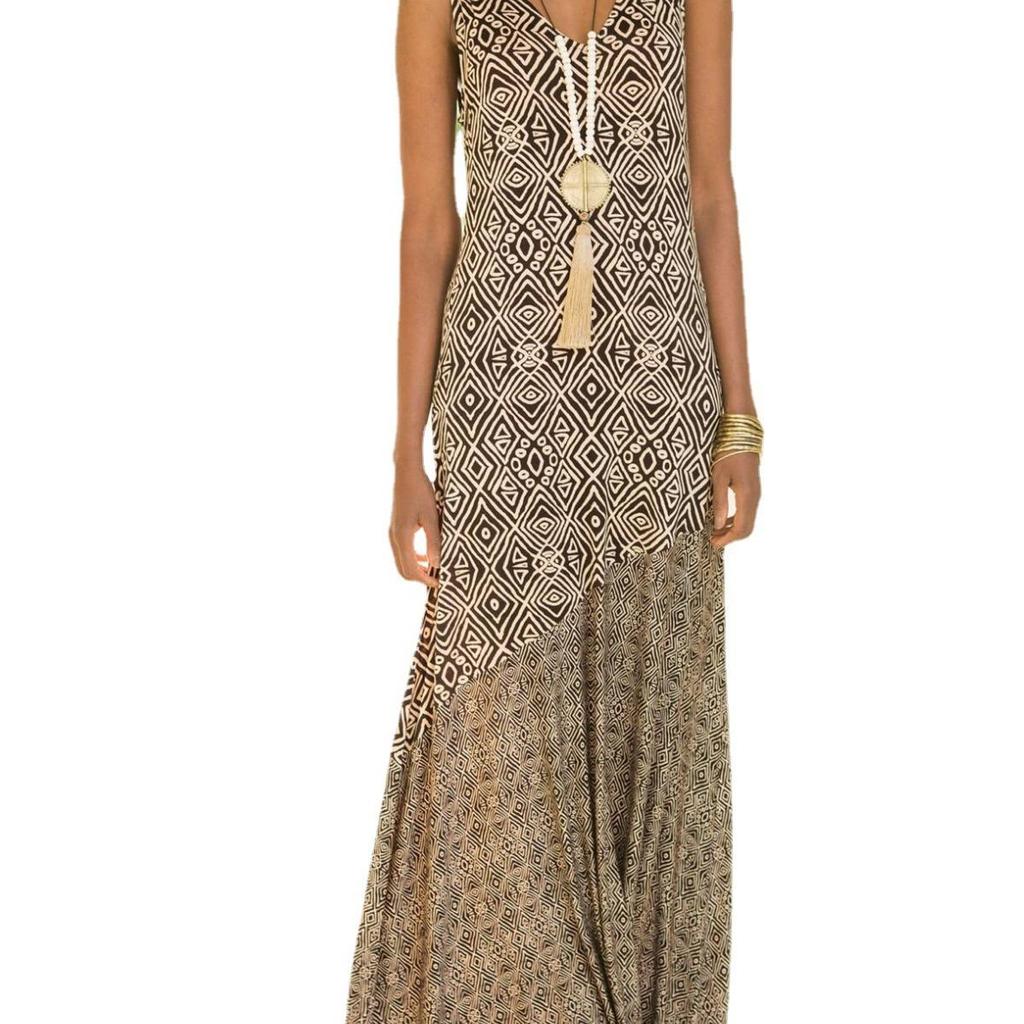 Boho dámské dovolenkové šaty bez rukávů s patchworkem