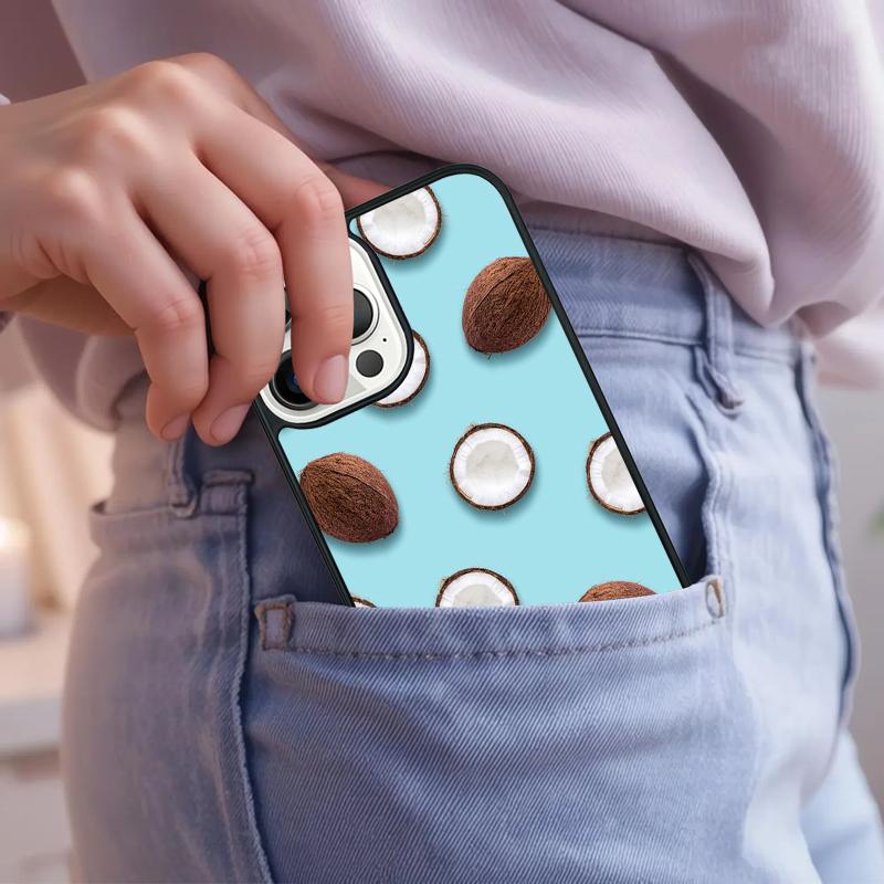 Sommer Frucht Kokosnuss am Strand Handyhülle Für iPhone 17 Air 15 16e 14 13 Pro Max Hülle 12 11 Pro Max PLUS cover
