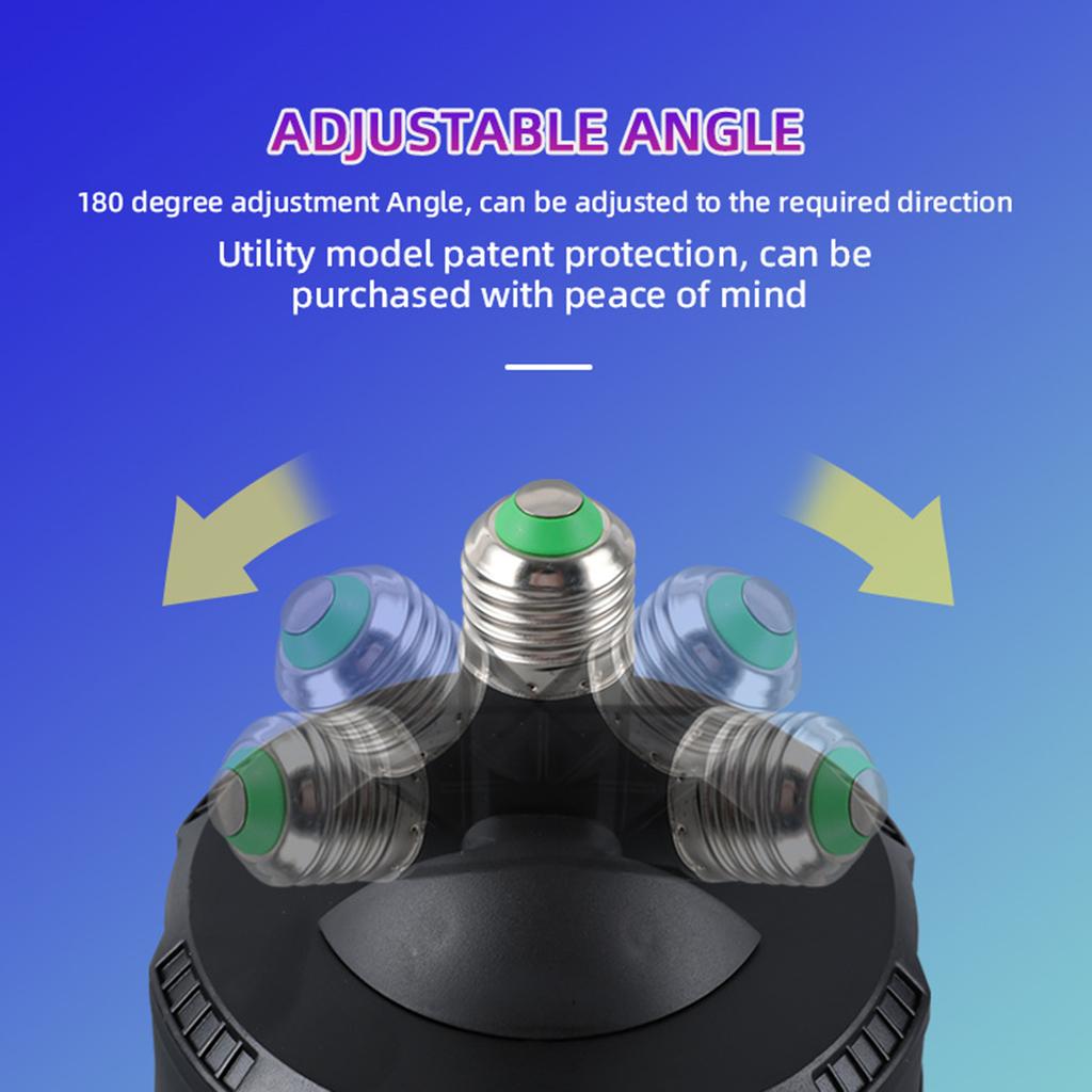 5LEDs Mini Par Light RGBW Stage Lights with Remote Control E27 Lamp Holder Voice Controlled KTV Bar
