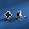 Diamond Inlaid Four-Leaf Clover Earrings: Chic, Elegant, and Trendy 2025 Style for Women.