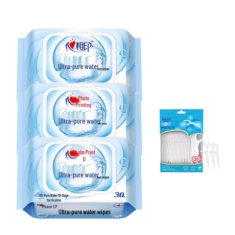 Dr. Tooth Dental Floss Picks & Heart to Heart Wet Wipes Bundle