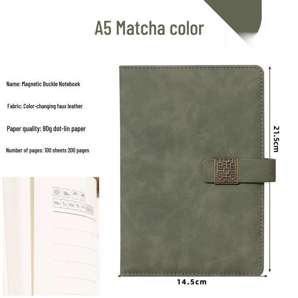 A5 Business Leather Notebook with Logo and Buckle - Gift Box Included