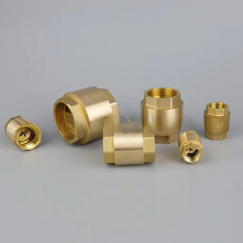 

Vertical Brass Check Valve Spring Type Thickened Tap Water Pipe Non-Return One-Way Valve 1/2, 3/4, 1 Inch DN15 4 points 1Pc