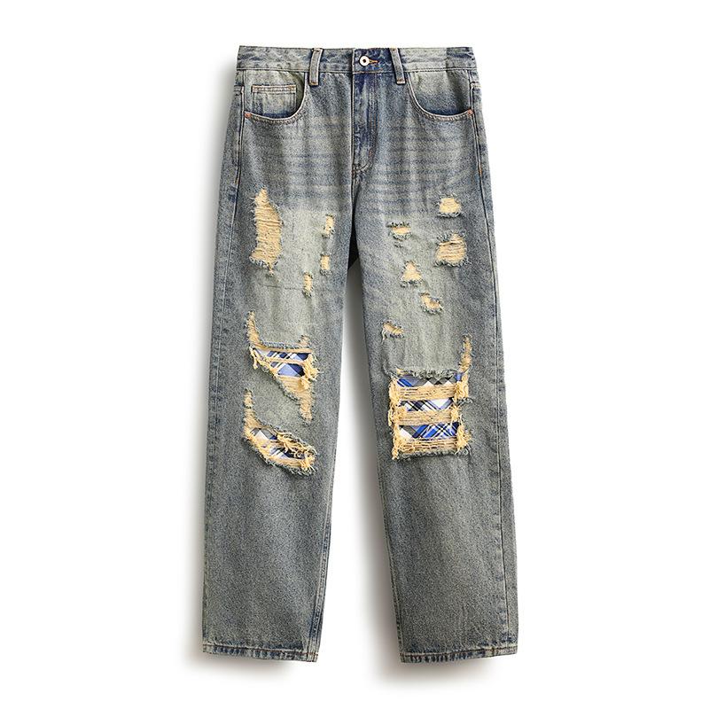 Trendy brand beggar style casual denim