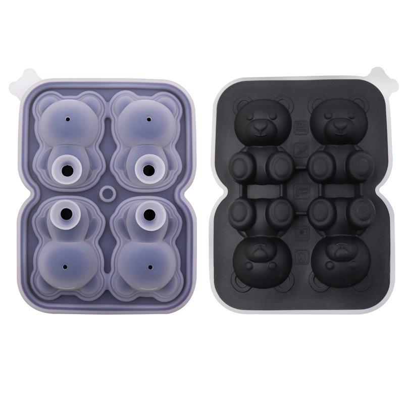 Little Bear Easy-Release Silicone Ice Cube Tray for Iced Tea & Beer - Low Temp Resistant