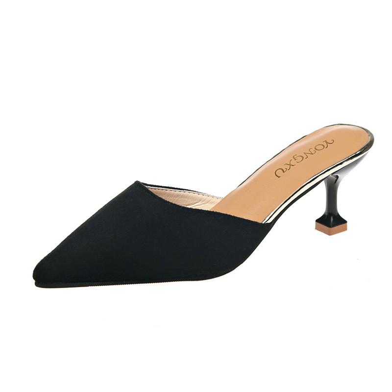 Oneword Flat Sandals For Women With Velvet Upper And Pointed Toe For Summer Casual Wear
