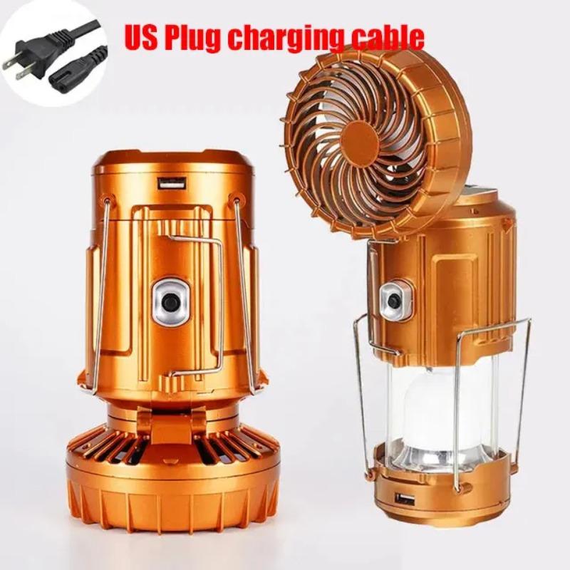 

Портативные кемпинговые фонари Электрический вентилятор 1500 мАч Светодиодный Солнечная энергия Подвесной палаточный Перезаряжаемый уличный Аварийный светильник с вентилятором Gold 1PC