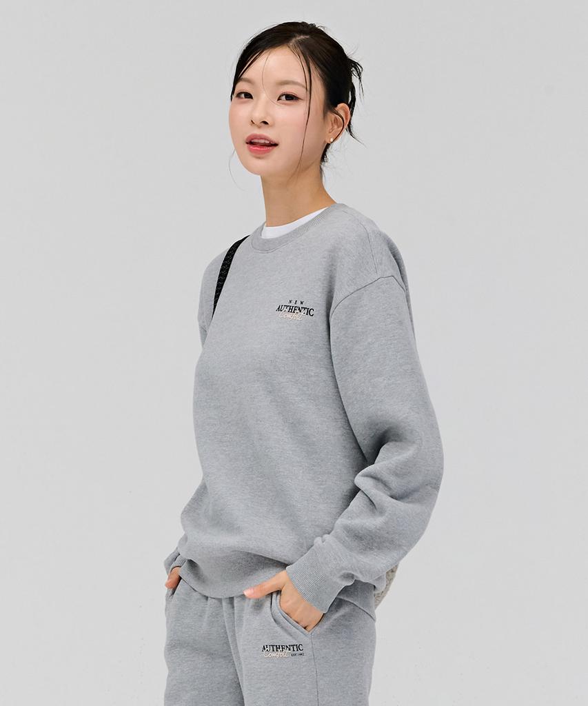 CHASECULT Unisex Essential Lettering Fleece Sweatshirt - Grey
