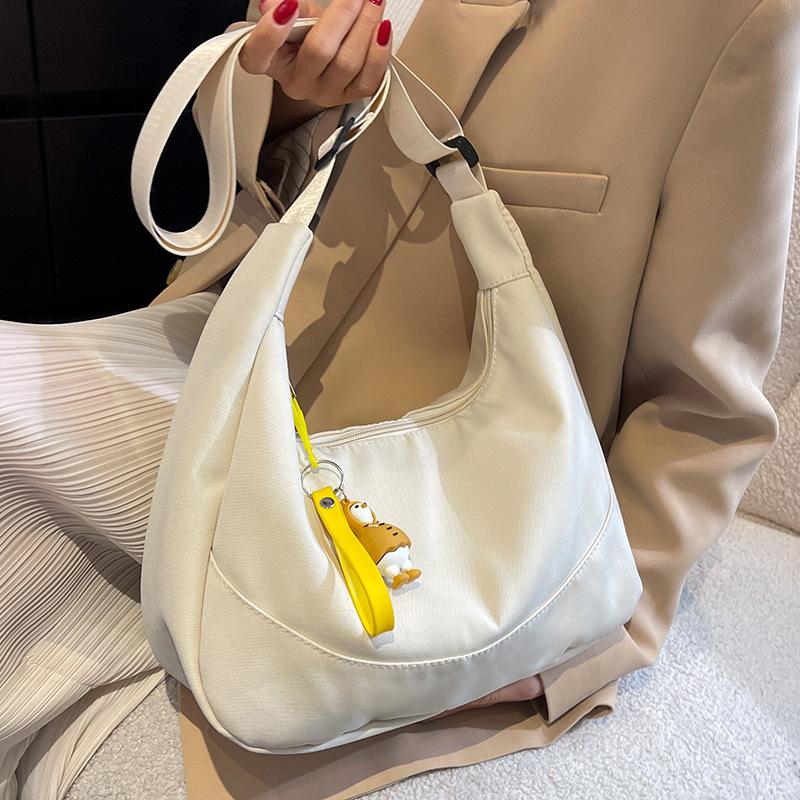 Canvas bag women's summer 2024 new fashion broadband shoulder messenger bag texture niche ins high-end big bag