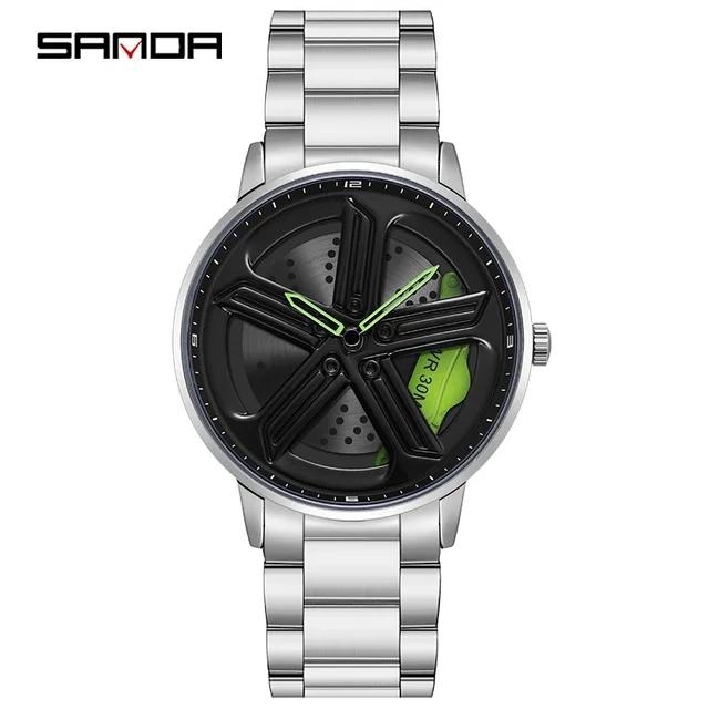 China Factory Mens Quartz Watch Sanda 1106 Original Stainless Steel Band Water Resist Chronograph Luminous Casual Watches
