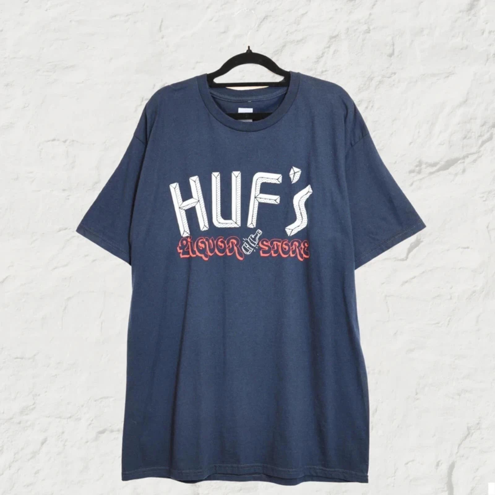 HUF Liquor Store Graphic Tee – Navy – Size L – Skate Streetwear T-Shirt XL