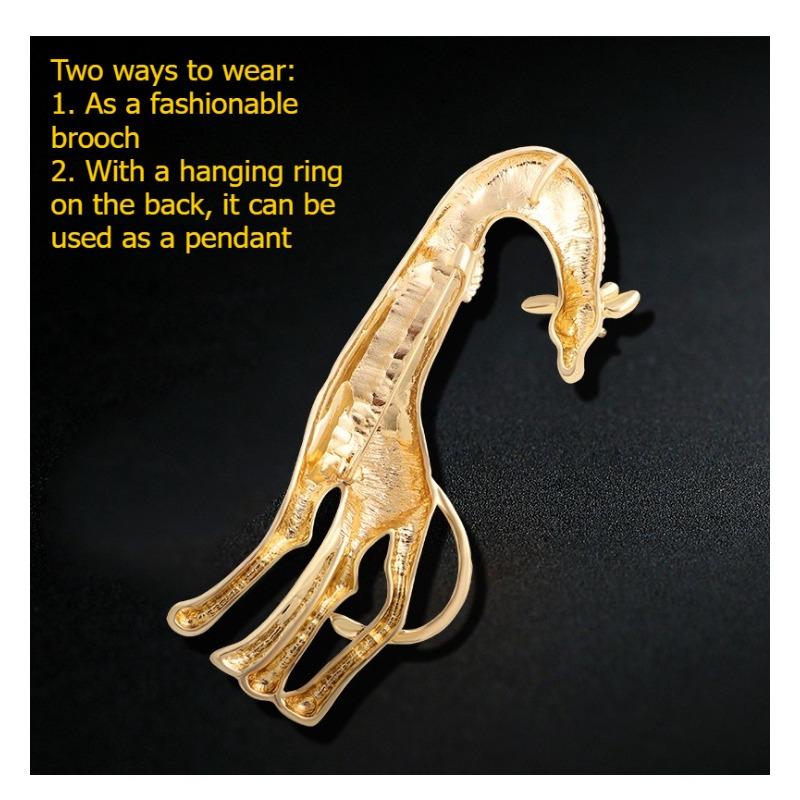 Fashion Alloy Drip Oil Giraffe Brooch, Women's Clothing Pin Accessories, Suit Accessories, Chest Flower