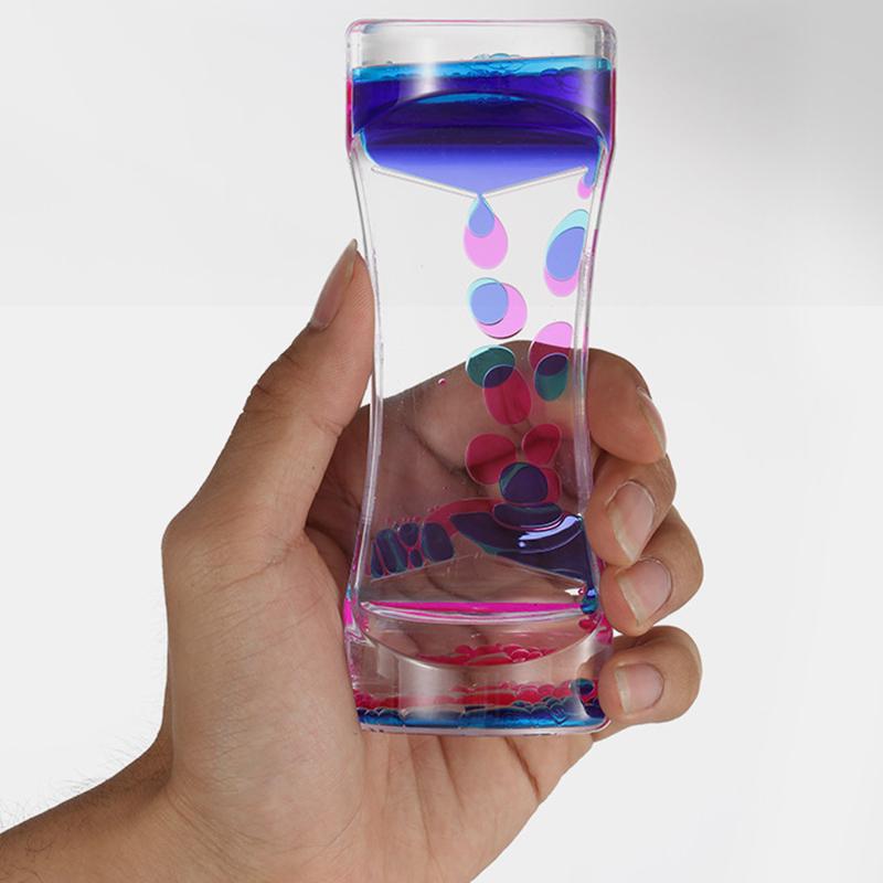 1Pc Liquid Milk Color Oil Drop  Timer Movement Sensory Toys Stress Relief Props Home Office Desktop Decor
