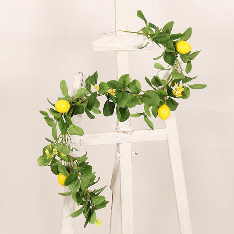 

Fake Lemon Garlands Fake Leafs Rattan Artificial Plants Yellow Green Plastic Material Garden Deco Home Decoration CHINA