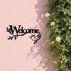 1pc Vintage Black Metal Welcome Sign Floral Script Sturdy Indoor Outdoor Front Door Porch Entryway Wall Decor Housewarming Gift
