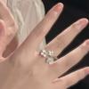 Delicate Design Adjustable Rings Elegant Women Jewelry Ornaments Flower Opening Rings  Gift
