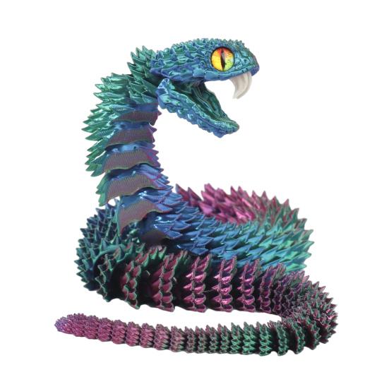 3D Printed Snake Articulated Toy Flexible Jointed Serpent 30cm красный/синий