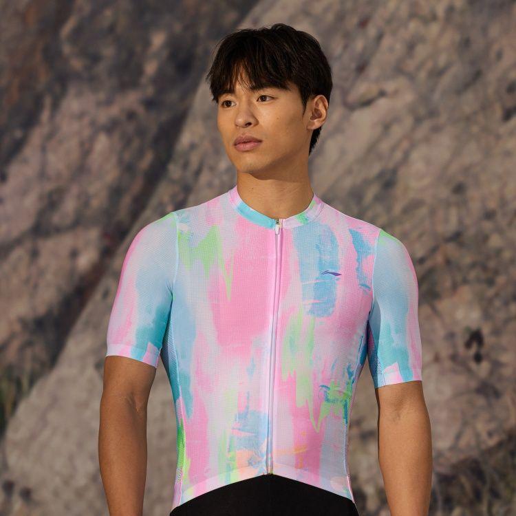 Li Ning Lehký větruodolný prodyšný cyklistický dres s krátkým rukávem Pánské dresy LCUY257-1