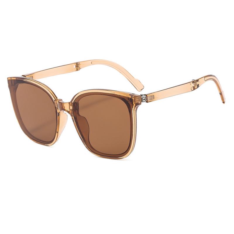 Women s 2026 Slimming Face-Shaping Foldable UV Protection Sunglasses Spring Hinge Sculpture Lens