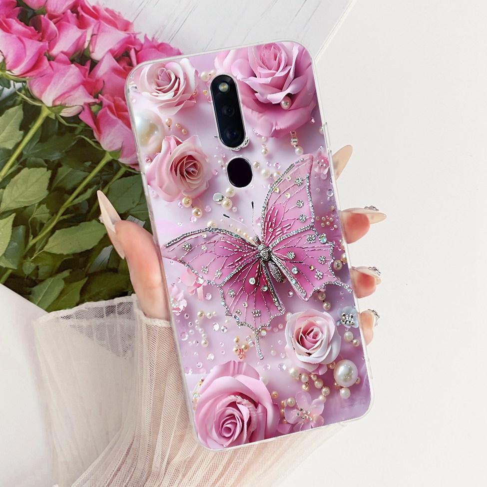 Clear Casing For Oppo F11Pro CPH1969 CPH2209 CPH1987 Phone Case For Oppo F11 Pro Cover Fashion Butterfly Funny Cute Painted