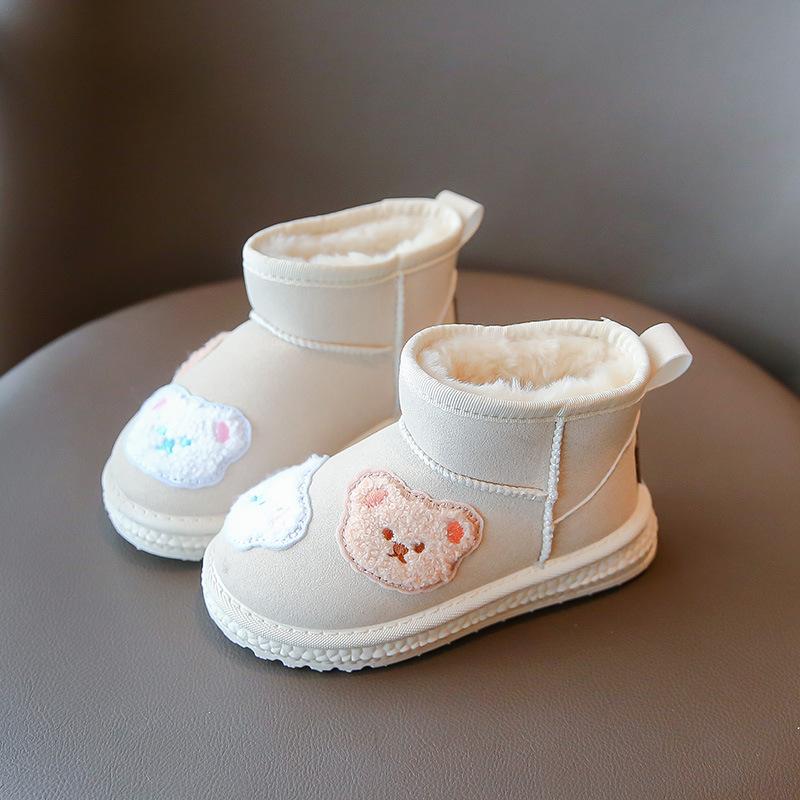 

Девочки Снежные Сапоги Теплые Плюшевые Зимние Ботинки для Девочки Ребенка Толстые Детские Хлопковые Ботинки Корейская Версия Кожаные Ботильоны Zapatos Niña 30-insole19cm