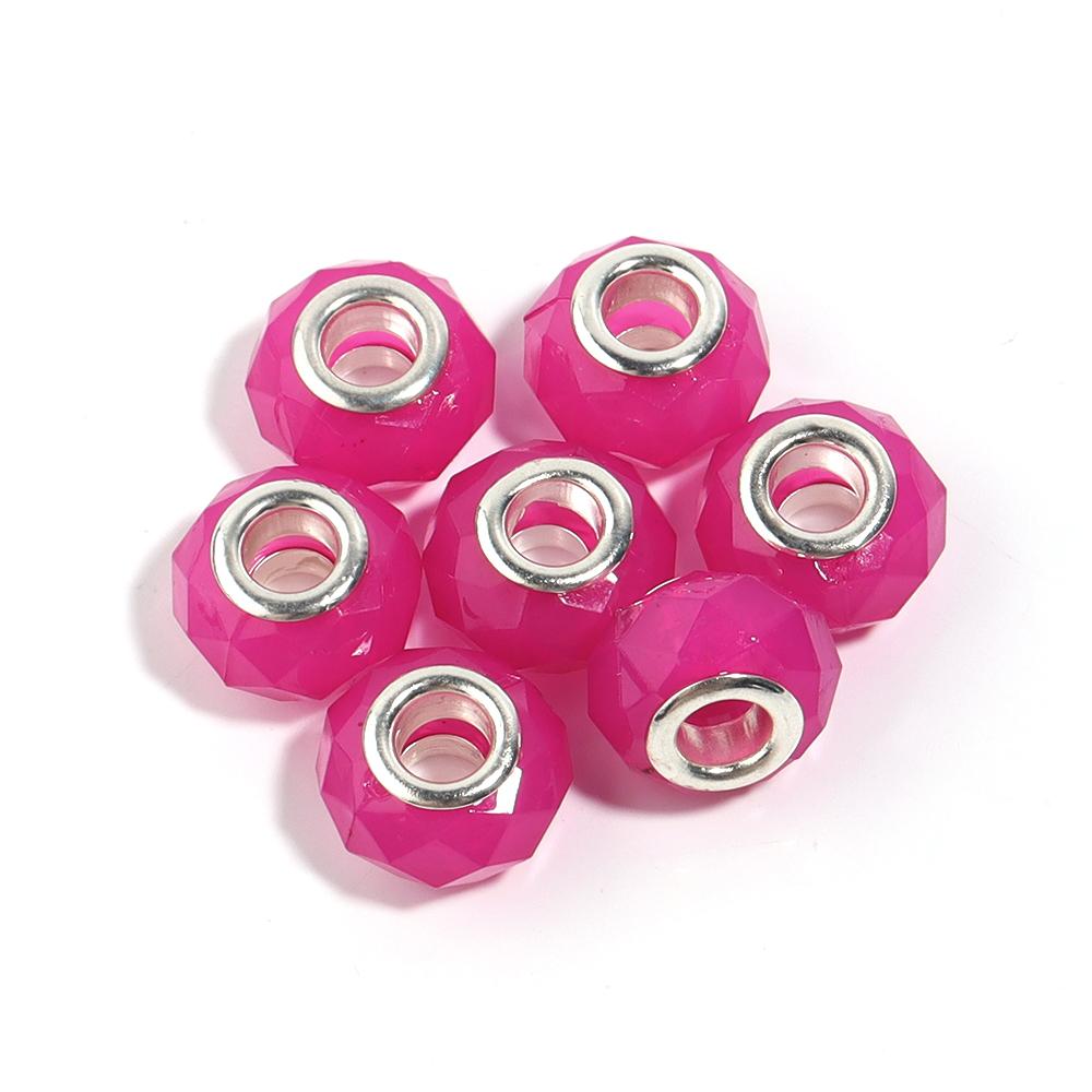 20 Stück/Los 14mm Gelee-Farbe Facettierte Harzperlen Großes Loch Abstandshalter Lose Perlen Für Schmuckherstellung DIY Armband Halskette Großhandel