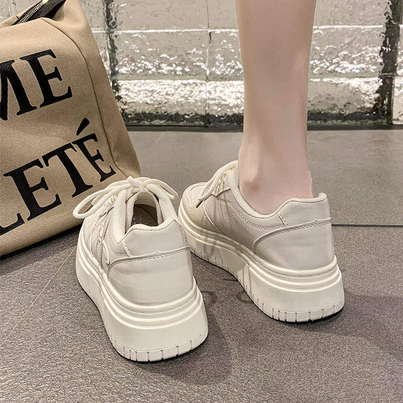 Autumn New Women's Small Fragrant Style Looks Thin and Thick Soles Increase Height, Spring Versatile Shoes Bread Shoes Women