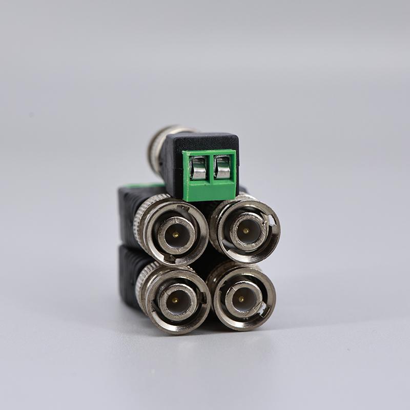 50pcs/lot BNC Connector Male Coax Cat5 DC Adapter Balun Cable Connector for CCTV Camera Accessories J17