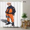 2D Flat Naruto Anime Naruto Uzumaki Classic Outfit Print Waterproof Shower Curtain For Bathroom Decor