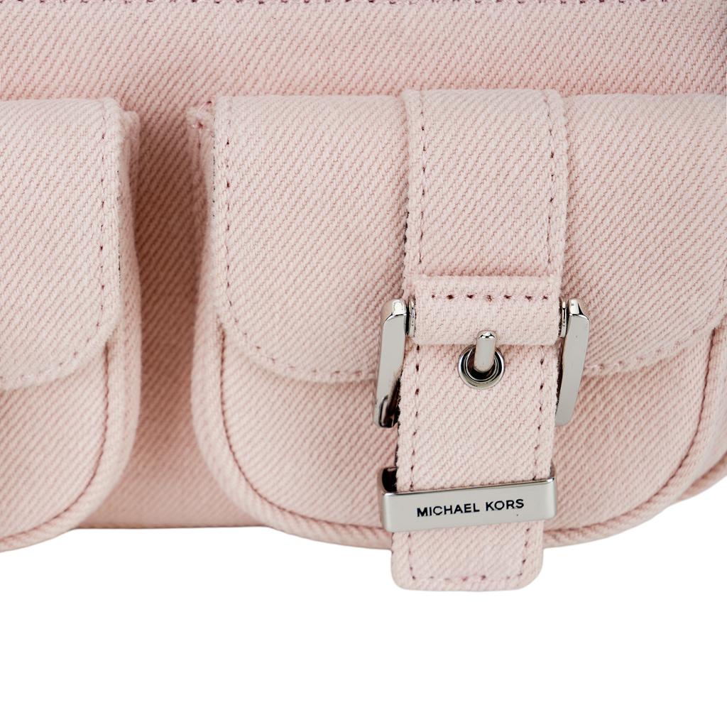 Michael Kors Zoe Metal Buckle Flap Pocket Fabric Tote Bag Small Women Handbags Light-Pink 32S5SZCU1C-653